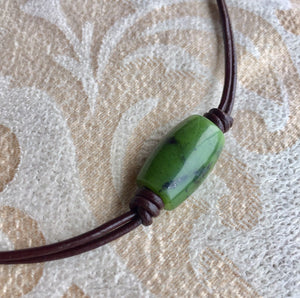 Authentic Natural Canadian Nephrite Jade Pendant, Canadian Jade Barrel Necklace