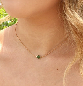 Genuine Natural Canada Nephrite Jade Choker, Waterproof Necklace, Simple Dainty Necklace