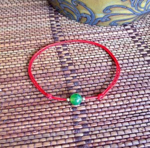 Good Luck Red Cord Bracelet, Canada Jade Bracelet, Lucky Jade Bracelet, Wish Bracelet