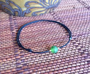 Red or Green String Jade Bracelet, Wish Bracelet, Protection Bracelet, 14k gold filled beads