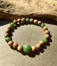 Load image into Gallery viewer, Healing Bracelets, Mens Wood Beads Bracelet, Senna Siamea Wood Bead Bracelet, Lucky Jade Bracelet