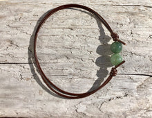 Load image into Gallery viewer, Thin Black Leather Cord Bracelet, Jadeite Bead Bracelet, Protection Bracelet, Lucky Jade Bracelet