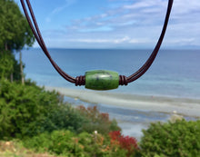 Load image into Gallery viewer, Authentic Natural Canadian Nephrite Jade Pendant, Canadian Jade Barrel Necklace