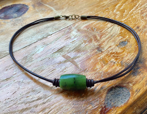 Authentic Natural Canadian Nephrite Jade Pendant, Canadian Jade Barrel Necklace