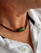 Load image into Gallery viewer, Authentic Natural Canadian Nephrite Jade Pendant, Canadian Jade Barrel Necklace