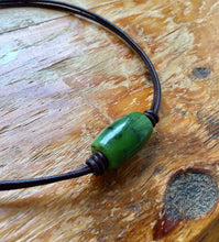 Load image into Gallery viewer, Authentic Natural Canadian Nephrite Jade Pendant, Canadian Jade Barrel Necklace