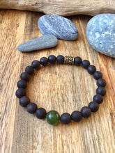 Load image into Gallery viewer, Mens Beaded bracelet, Agarwood, Canadian Nephrite Jade Bracelet, Lucky Jade Bracelet