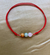 Load image into Gallery viewer, Good Luck Jade Red Cord Bracelet, Protection Bracelet, Gold Filled Beads, Wish Bracelet.