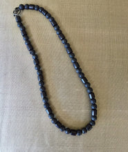 Load image into Gallery viewer, Mens Lava Beads Necklace, Black Lava Rock Necklace, Sandalwood Beads, Mens Wood Necklace