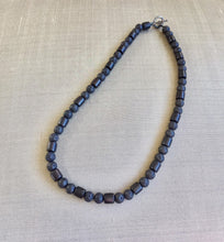 Load image into Gallery viewer, Mens Lava Beads Necklace, Black Lava Rock Necklace, Sandalwood Beads, Mens Wood Necklace