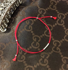 Good Luck Tiny Red Cord Bracelet, Positive Energy,  Protection Bracelet, Anklet, 14k gold filled