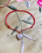 Load image into Gallery viewer, Jade Heart Bracelet, Good Luck Red Cord, Red String of Fate, Love Forever Bracelet, Amulet