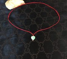 Load image into Gallery viewer, Red String Necklace, Lucky Jade Necklace, Jadeite Heart Pendant Necklace, Protection, Amulet