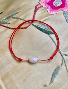 Red String of Fate Bracelet, Jadeite Bead Bracelet, Lucky Red Cord Bracelet, 14k Gold filled bead