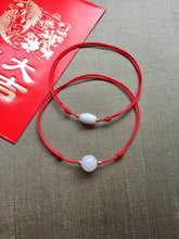 Load image into Gallery viewer, Red String of Fate Bracelet, Jadeite Bead Bracelet, Lucky Red Cord Bracelet, 14k Gold filled bead