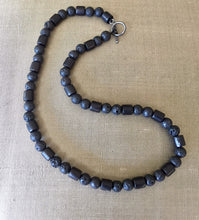 Load image into Gallery viewer, Mens Lava Beads Necklace, Black Lava Rock Necklace, Sandalwood Beads, Mens Wood Necklace