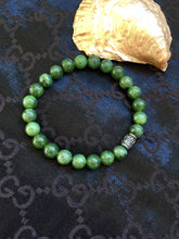 Load image into Gallery viewer, Mens Canadian Jade Bracelet, Authentic Canadian Nephrite Jade, 8mm