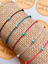 Load image into Gallery viewer, Waterproof Bracelet, Tiny Turquoise Bracelet, Beach, Friendship, Reminder, Family Bracelet