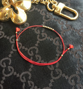 Good Luck Tiny Red Cord Bracelet, Positive Energy,  Protection Bracelet, Anklet, 14k gold filled