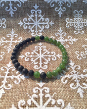 Load image into Gallery viewer, Green Jade Lava Stone Bracelet, Canadian Jade Beads, Couples Bracelet,  Energy Bracelet.