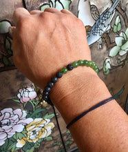 Load image into Gallery viewer, Green Jade Lava Stone Bracelet, Canadian Jade Beads, Couples Bracelet,  Energy Bracelet.