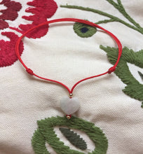 Load image into Gallery viewer, Jade Heart Bracelet, Good Luck Red Cord, Red String of Fate, Love Forever Bracelet, Amulet