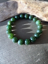 Load image into Gallery viewer, Men&#39;s Jade Bracelet, 12mm Canadian Jade Bracelet, Authentic Natural Nephrite Jade Beads