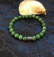 Load image into Gallery viewer, Mens Canadian Jade Bracelet, Authentic Canadian Nephrite Jade, 8mm