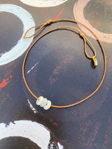 Gemstone Necklace, Genuine Natural Jadeite Necklace, BFF Necklace, Simple Thin Necklace, Jade Choker Necklace, Jade necklace for her