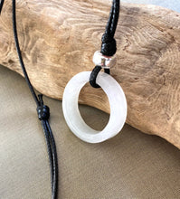 Load image into Gallery viewer, Genuine Natural Untreated Jadeite Pendant, Jadeite Ring Pendant, Grade A Jadeite, Jadeite Ring Necklace, Karma Circle Pendant Necklace.