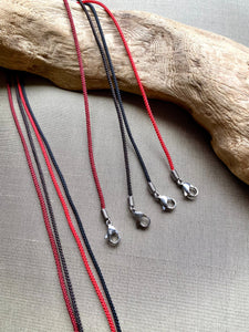 Waterproof Necklace, Black Cord Necklace, Red Cord Necklace, Necklace for Pendant, Surfer Choker, Custom Sized Necklace, Hypoallergenic.