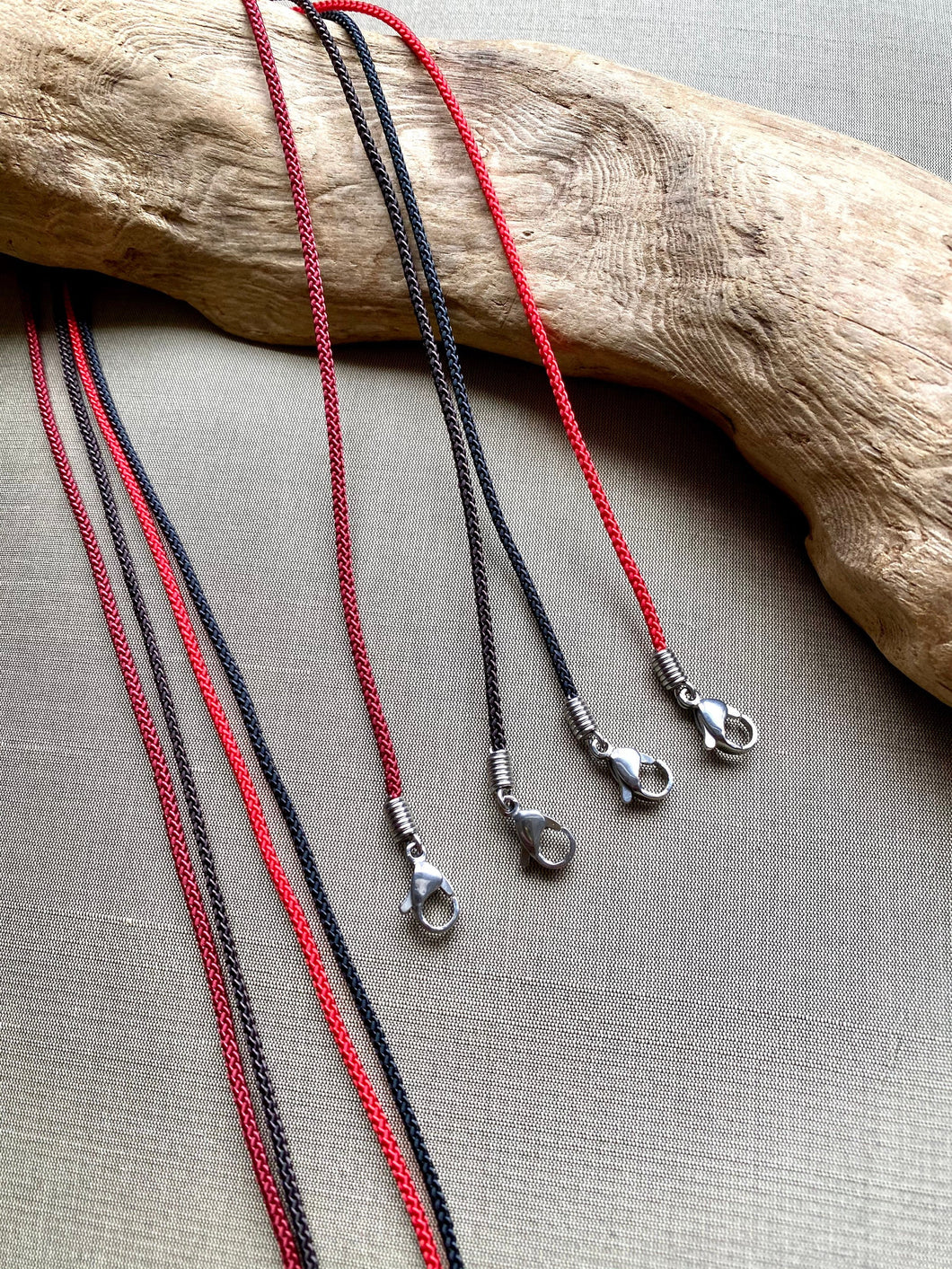Waterproof Necklace, Black Cord Necklace, Red Cord Necklace