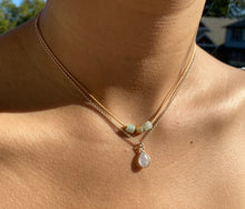 Load image into Gallery viewer, Gemstone Necklace, Genuine Natural Jadeite Jade Choker, Waterproof Necklace, Simple Dainty Necklace, Dainty Choker, necklace for her.