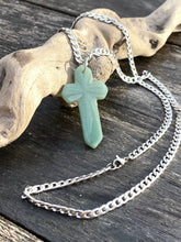 Load image into Gallery viewer, Genuine Untreated  Natural Jadeite Pendant, Mens Jade Cross Pendant Necklace, Mens Jade Pendant Necklace, Stainless steel chain necklace.