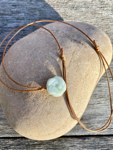 Jade necklace, Jadeite Rose Pendant, Natural Jadeite Necklace, Waterproof Necklace, Simple Necklace, Jade Choker, Jade necklace for girls.