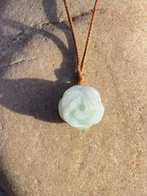 Load image into Gallery viewer, Jade necklace, Jadeite Rose Pendant, Natural Jadeite Necklace, Waterproof Necklace, Simple Necklace, Jade Choker, Jade necklace for girls.