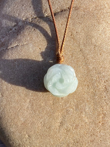 Jade necklace, Jadeite Rose Pendant, Natural Jadeite Necklace, Waterproof Necklace, Simple Necklace, Jade Choker, Jade necklace for girls.