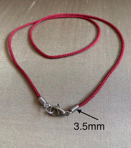 Waterproof Necklace, Black Cord Necklace, Red Cord Necklace, Necklace for Pendant, Surfer Choker, Custom Sized Necklace, Hypoallergenic.