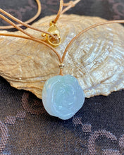 Load image into Gallery viewer, Jade necklace, Jadeite Rose Pendant, Natural Jadeite Necklace, Waterproof Necklace, Jade choker, Jade for girlfriend, Mother’s Day Gift.