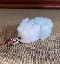 Load image into Gallery viewer, Jade Necklace, Jadeite Pendant Necklace, Protection Necklace, Lucky Pixiu Jadeite Pendant, Pixiu Jadeite Necklace, Feng Shui Jewelry.