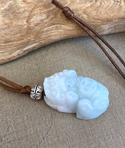 Jade Necklace, Jadeite Pendant Necklace, Protection Necklace, Lucky Pixiu Jadeite Pendant, Pixiu Jadeite Necklace, Feng Shui Jewelry.