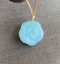 Load image into Gallery viewer, Jade necklace, Jadeite Rose Pendant, Natural Jadeite Necklace, Waterproof Necklace, Jade choker, Jade for girlfriend, Mother’s Day Gift.