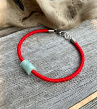 Load image into Gallery viewer, Good Luck Red Cord Bracelet, Emerald Green Jadeite, Lucky Jade Bracelet, Wish Bracelet, Protection Bracelet, Red Cord Jade Bracelet, Amulet.