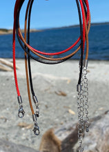 Load image into Gallery viewer, Waterproof Necklace, Black Cord Necklace, Red Cord Choker, Cord Necklace for Pendant, Adjustable Choker, Custom Sized Choker, Hypoallergenic