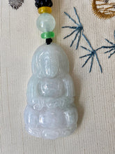 Load image into Gallery viewer, Certified Natural Jadeite Guan Yin, A-Grade Jadeite Guanyin Pendant, Milky White Jadeite Pendant, Jadeite Pendant Necklace.