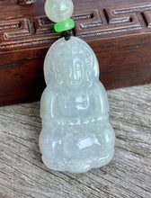 Load image into Gallery viewer, Certified Natural Jadeite Guan Yin, A-Grade Jadeite Guanyin Pendant, Milky White Jadeite Pendant, Jadeite Pendant Necklace.