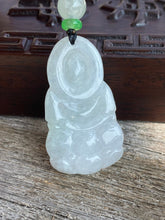 Load image into Gallery viewer, Certified Natural Jadeite Guan Yin, A-Grade Jadeite Guanyin Pendant, Milky White Jadeite Pendant, Jadeite Pendant Necklace.