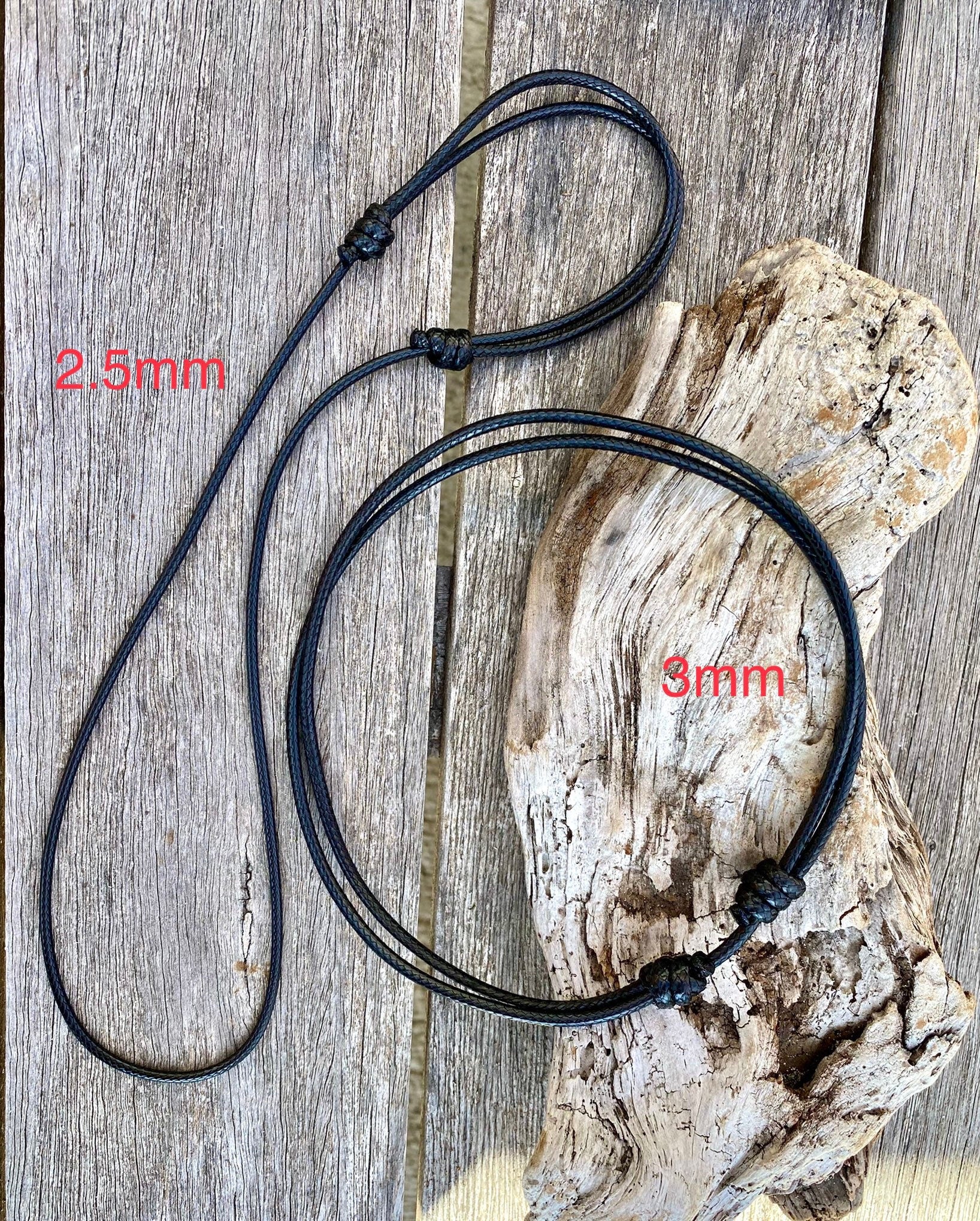 Waterproof Necklace, Black Cord Bracelet, Thick Cord Choker, Adjustable Necklace,Thick cord necklace for pendant, necklace for pendant