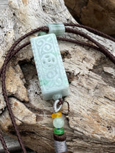 Load image into Gallery viewer, Certified Jadeite, Burmese Jadeite Pendant Necklace, Traditional Carving Rectangle Column Jadeite, Jadeite Pillar Pendant, Sweater Necklace.