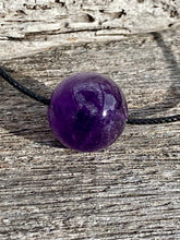 Load image into Gallery viewer, Natural Gemstone Necklace, Large Amethyst Bead Necklace, Simple Gemstone Choker, Amethyst Pendant Necklace.